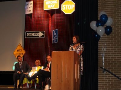 Georgeanne Warnock, RL Turner Principal, welcomed all the guests and spoke on behalf of the school.