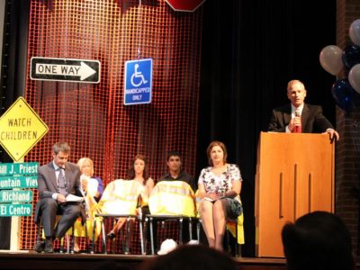 Carollton/Farmers Branch Superintendent, Dr. Bobby Burns, spoke about RL Turner's accomplishments.