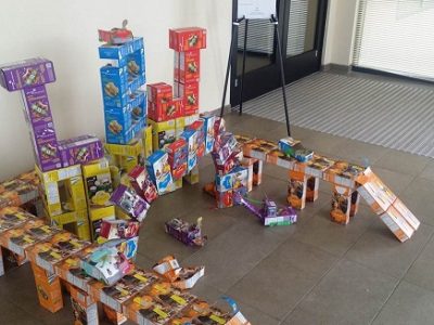 The Girl Scouts of Northeast Texas built a great Cookie Box Creation for the LBJ Express Project.