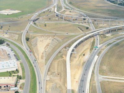 August 2013: IH 35W/IH 820 interchange facing nort