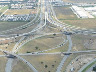 August IH 35W/IH 820 interchange facing east