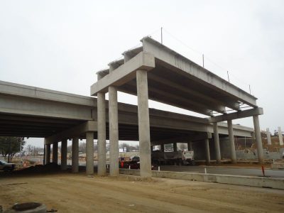 February 2014: Future westbound TEXpress exit to Brown Trail