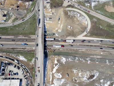 February 2015: NE 28th St looking westbound at I-35W