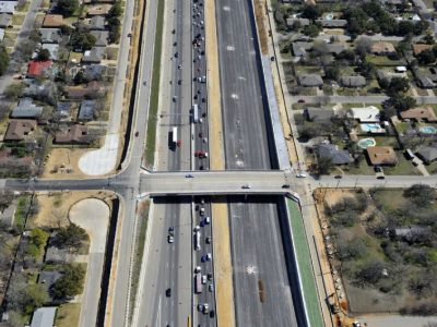 February 2013: SH 121/183 overlooking new Hurstview Drive bridge