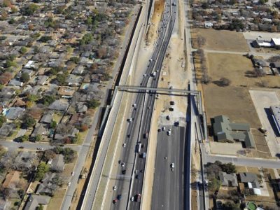 December 2012: SH 121/183 over pedestrian bridge