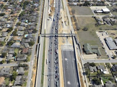 February 2013: SH 121/183 overlooking new pedestrian bridge