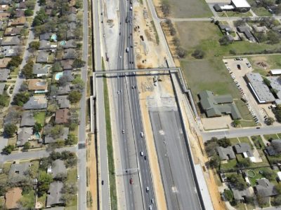 March 2013: SH 121/183 overlooking pedestrian bridge
