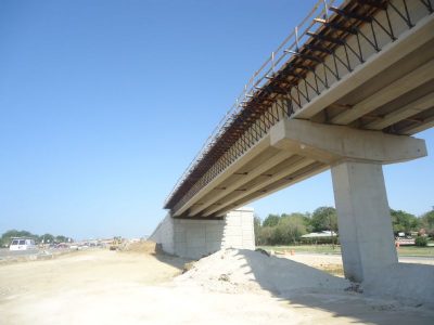 August 2013: Partial completion of the new westbound on ramp from SH 26