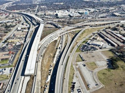 December 2013: IH 820 SH 121/183 interchange facing eastbound
