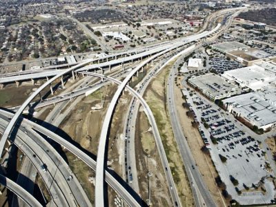 December 2013: IH 820 SH 121/183 interchange facing northeast