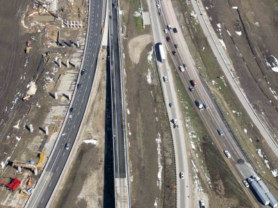 February 2015: 35W looking northbound just north of the I-35W-IH 820 interchange