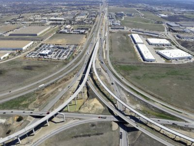 February 2013: IH 35W/IH 820 interchange facing east