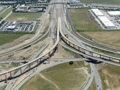 May 2014: 35W IH 820 interchange facing eastbound