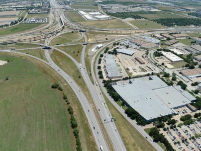 May 2014: 35W IH 820 interchange facing eastbound