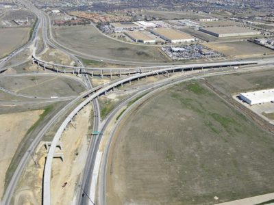 February 2013: IH 35W/IH 820 interchange facing northeast