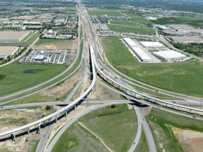 April 2013: IH 35W/IH 820 interchange facing east