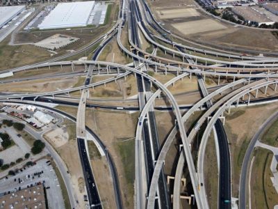 I-35W/I-820 interchange looking northbound