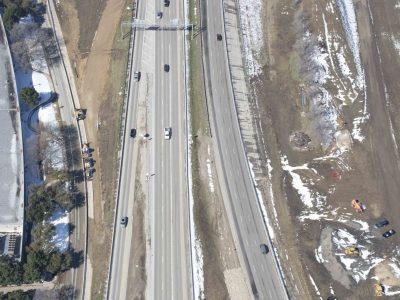 February 2015: 820 looking westbound just east of Mark IV Pkwy