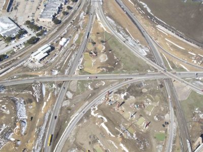 February 2015: 820 looking westbound at the I-35W-IH 820 interchange