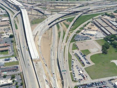 April 2014: IH 820 SH 121-183 interchange facing eastbound