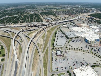 May 2014: IH 820 SH 121/183 interchange facing northbound