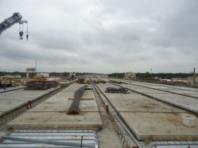 July 2013: Future eastbound general purpose lanes over Precinct Line Road