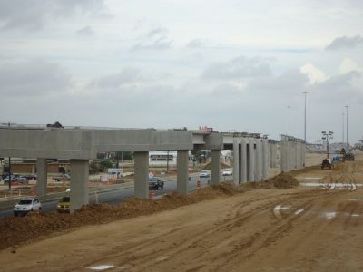 July 2013: Future eastbound off-ramp to Industrial Blvd.