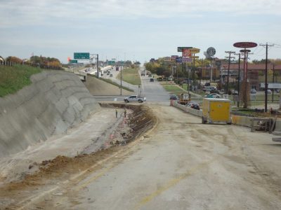 November 2013: Construction of eastbound frontage road at Industrial Blvd.