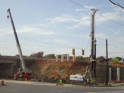 November 2013: Construction at Precinct Line Road