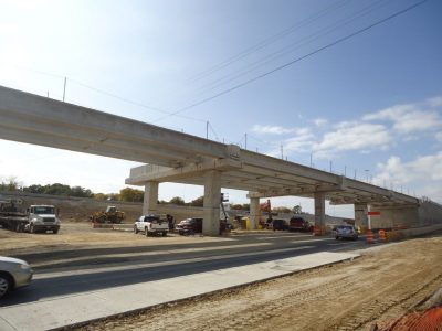 November 2013: Future westbound managed lane off-ramp to Bedford Road
