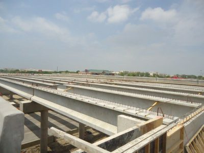 April 2013: Beams over Beach Street for eastbound and westbound NTETEXpress lanes