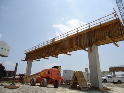 May 2013: Caps curing for future eastbound IH 820 to eastbound SH 121/183