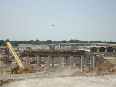 May 2013: Construction activity at Bedford Road