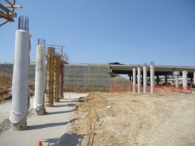 May 2013: Construction columns at Central Drive