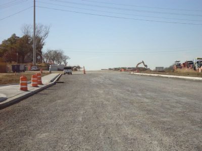 December 2012: New eastbound frontage road west of Precinct Line Road
