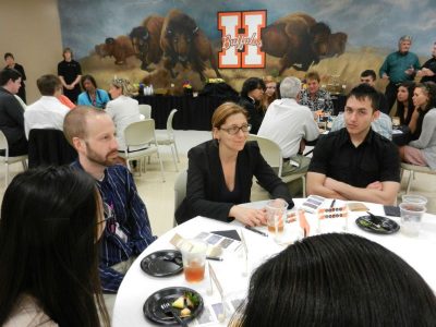 NTEMP CEO Belen Marcos visits with Haltom High AP students