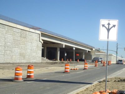 November 2012: Eastbound frontage road at Beach Street