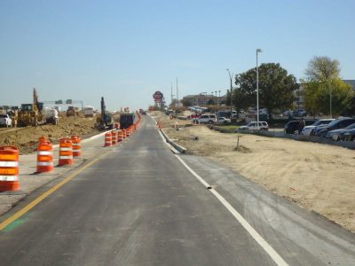 November 2012: Eastbound frontage road between Riverside Drive and Beach Street