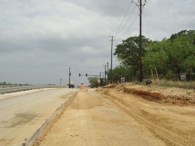 April 2013: New eastbound frontage road west of Hurstview Drive