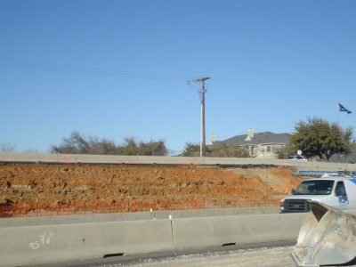 January 2013: Excavation on westbound SH 121/183 between Murphy Drive and Central Drive