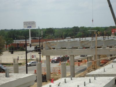 April 2013: Future eastbound lanes over Forest Ridge Drive