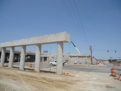 May 2013: Future eastbound SH 121/183 lanes over Precinct Line Road