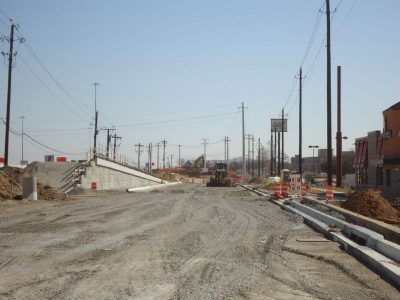 February 2013: Future eastbound frontage road between Central Drive and Park Place