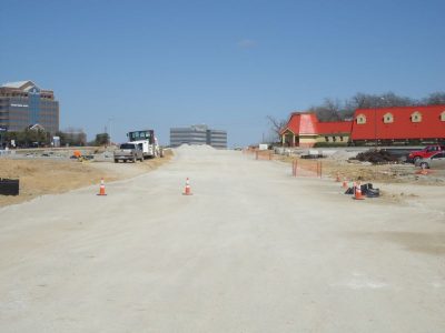 February 2013: Future eastbound frontage road west of Precinct Line Road