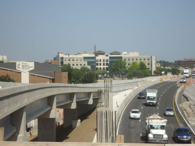 June 2013: Future westbound Brown Trail/Norwood Drive off-ramp