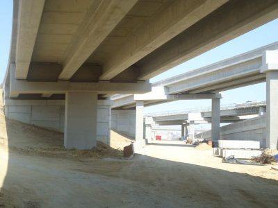 May 2013: Future westbound Central Drive exit under SH 121/SH 183 split