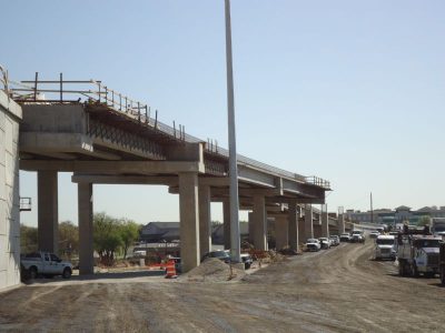 March 2013: Future westbound SH 121/183 exit for Brown Trail and Norwood Drive