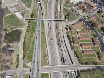I-35W at I-30 looking north