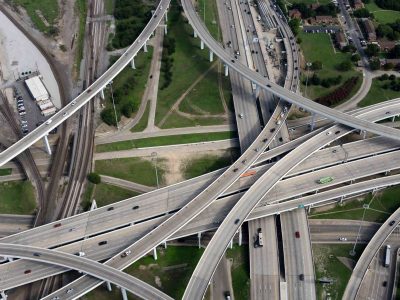 I-35W at I-30 looking northbound