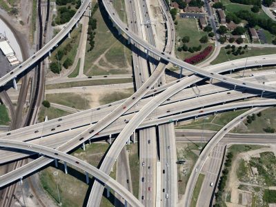 I-35W at I-30 looking northbound
